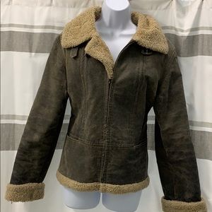 Vintage genuine leather bomber jacket